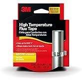 3M High Temperature Flue Tape, High Heat Sealing Tape up to 600 degrees, 1.5' in x 15" ft Roll, Stops leaks from hot air duct