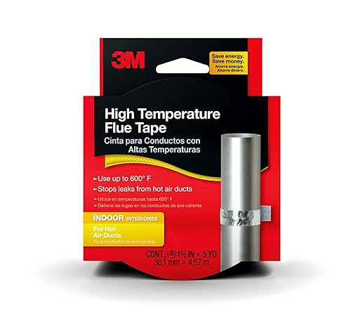 3M High Temperature Flue Tape, High Heat Sealing Tape up to 600 degrees, 15-Foot Roll