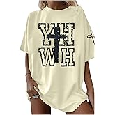 MNLYBABY YHWH Oversized Shirt Women Christian Tshirts Jesus Faith Inspirational Casual Tee Tops
