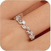 Leaf Ring S925 Sterling Silver Rings For Women Branch Leaves Band Finger Ring Paved White Cubic Zirconia Rings for Women Valentine's Day Mother's Day Anniversary Birthday Jewelry Gift for Girlfriend Mother Sister Daughter Friend