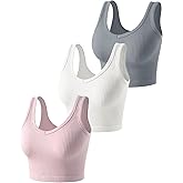 3 Pieces Womens Tank Tops Cute Sexy Going Out Ribbed Summer Tops Black White Crop Tops for Women