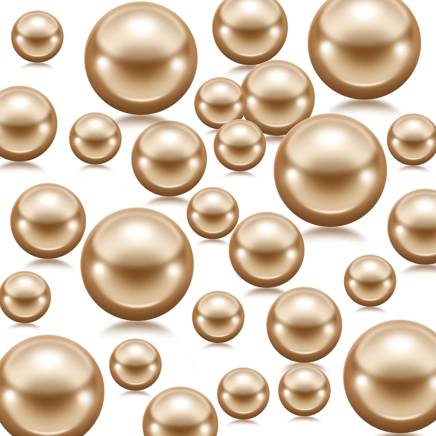 Vase Fillers - 200 Pieces Pearl for Vase Filler Pearl Beads No Hole Pearl Vase Makeup Beads for Brushes Holder for Home Wedding Decor, 10/14/20/30 mm (Gold)