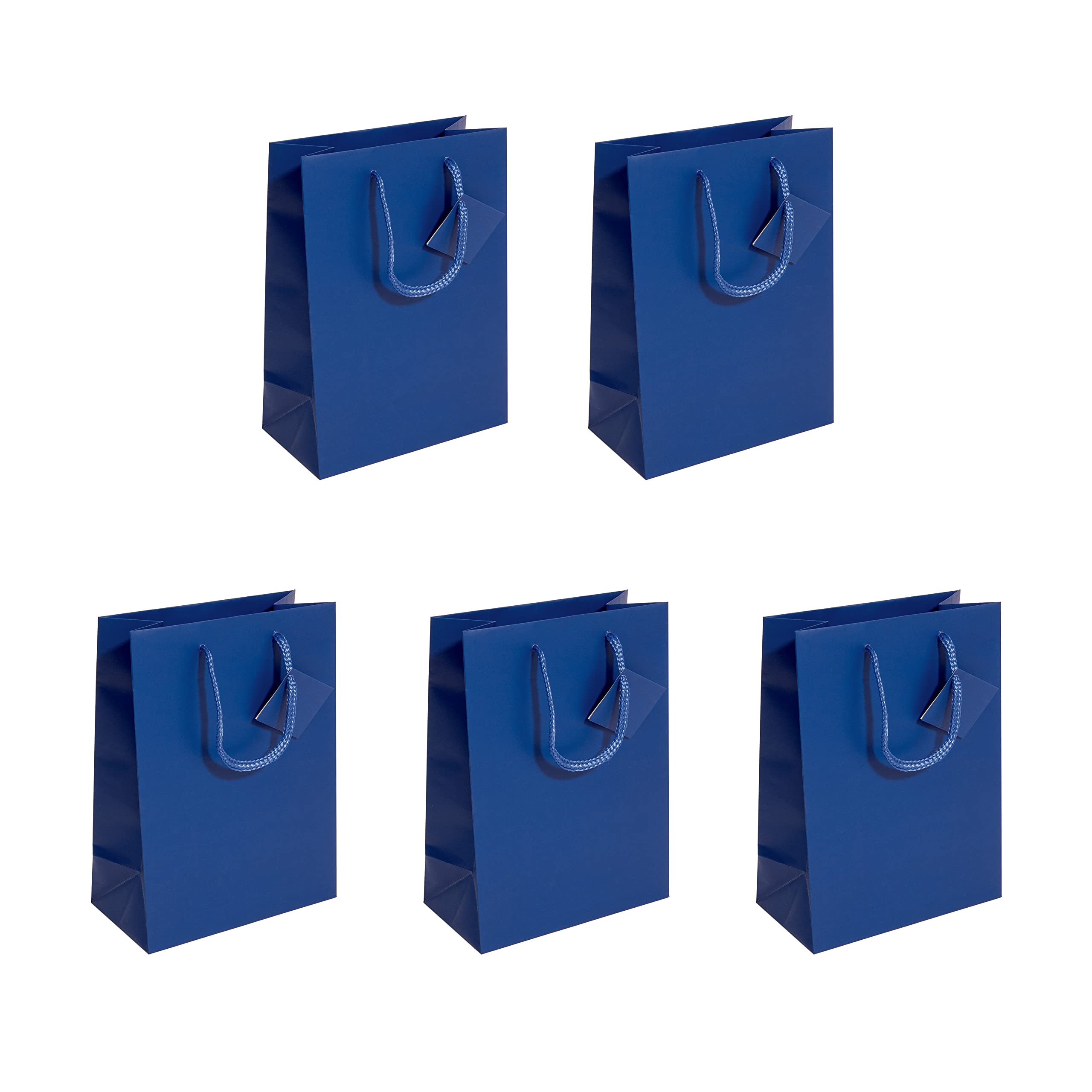 SIGEL GT504 Gift bags, medium, 23 x 17 cm, matte, dark Blue, 5 Pieces