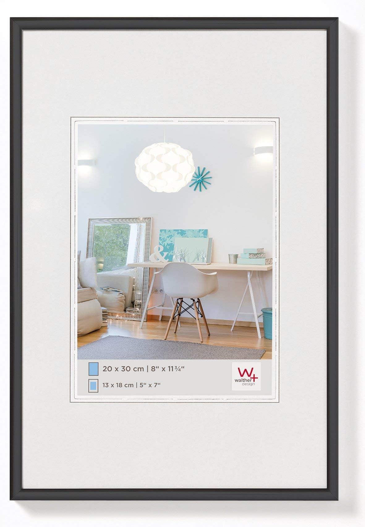 Walther New Lifestyle KV015B Plastic Picture Frame, Black, 70 x 100 cm