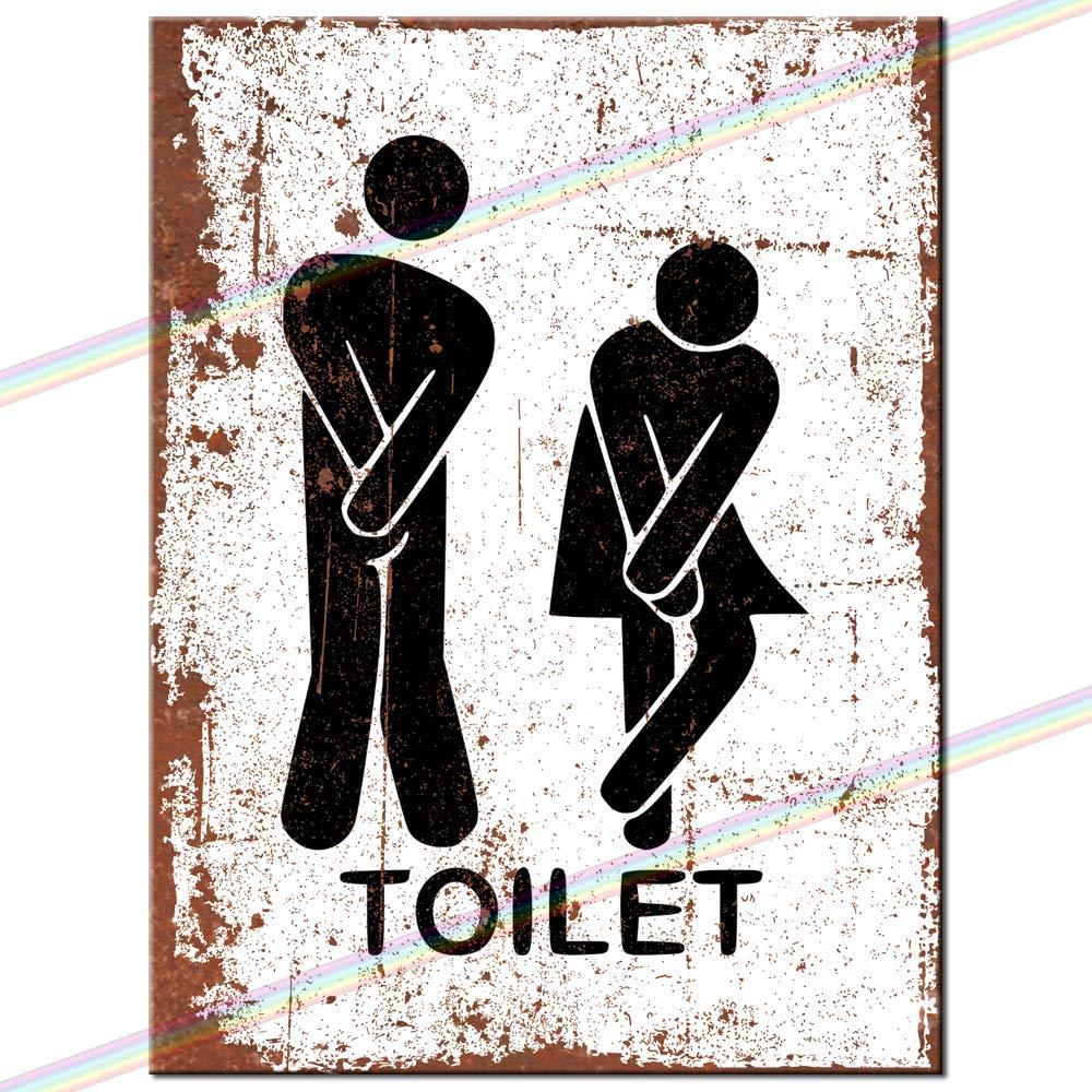 Metal Signs - Toilet Funny Logo Man Cave Tin Metal Sign Hanging Wall Plaque Kitchen Shed Garage. Medium(20cm x 15cm)