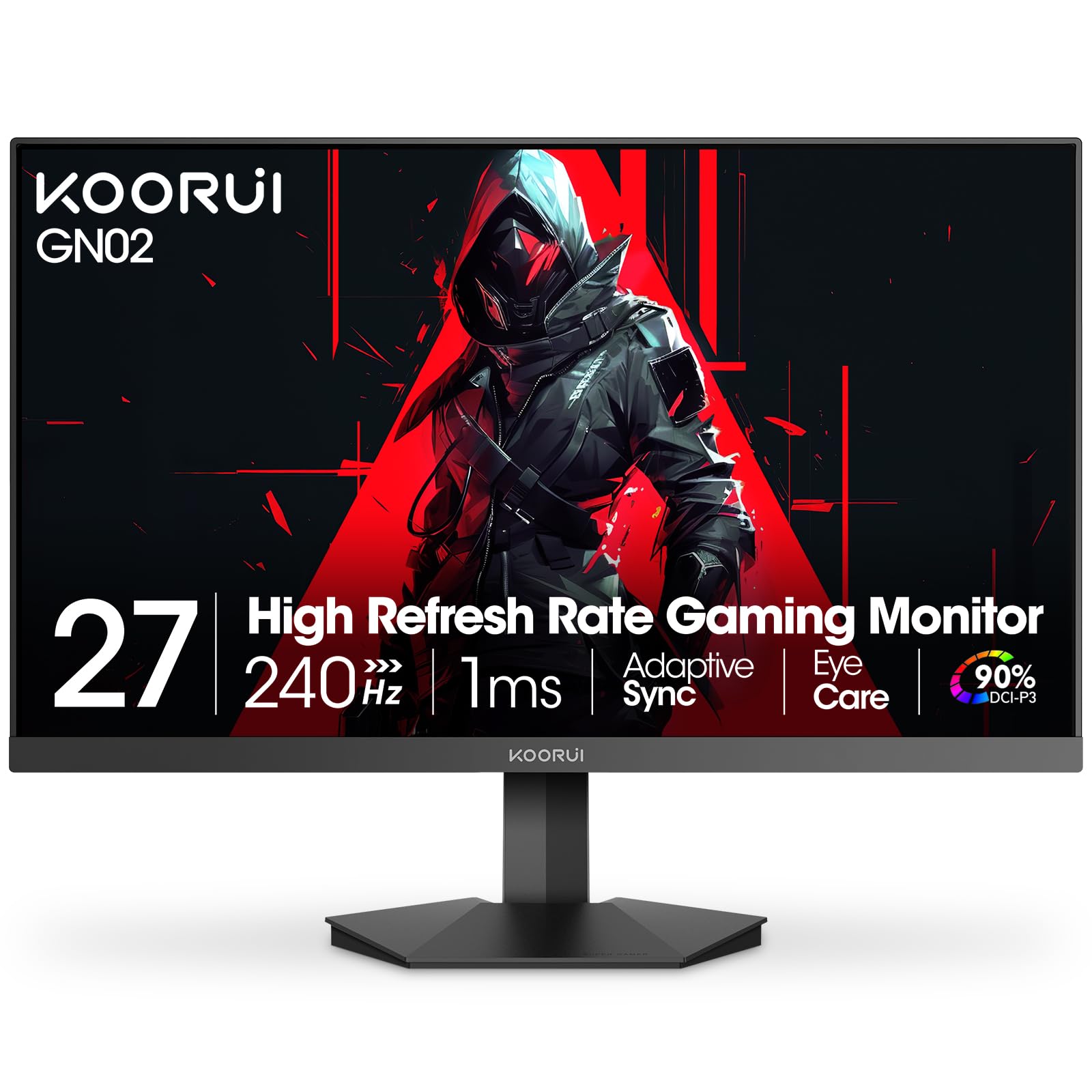KOORUI GN02 27-inch 240Hz Gaming Monitor, 1ms FHD