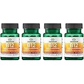 Swanson Vitamin B-12 Methylcobalamin High Absorption 5000 mcg 60 Tabs (4 Pack)