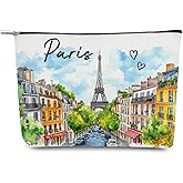 khanoqq Paris Travel Souvenir Gifts, France Traveler Makeup Bag Cosmetic Bag, Eiffel Tower Tolietry Bag Pouch Organizer Bag for Travelers Daily Use Home Makeup Tools