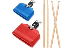Boao 6 Pieces Drum Jam Block Musical Percussion Block with Maple Sticks 5a Adjustable Mount Bracket Plastic Percussion Instruments for Latin Drum