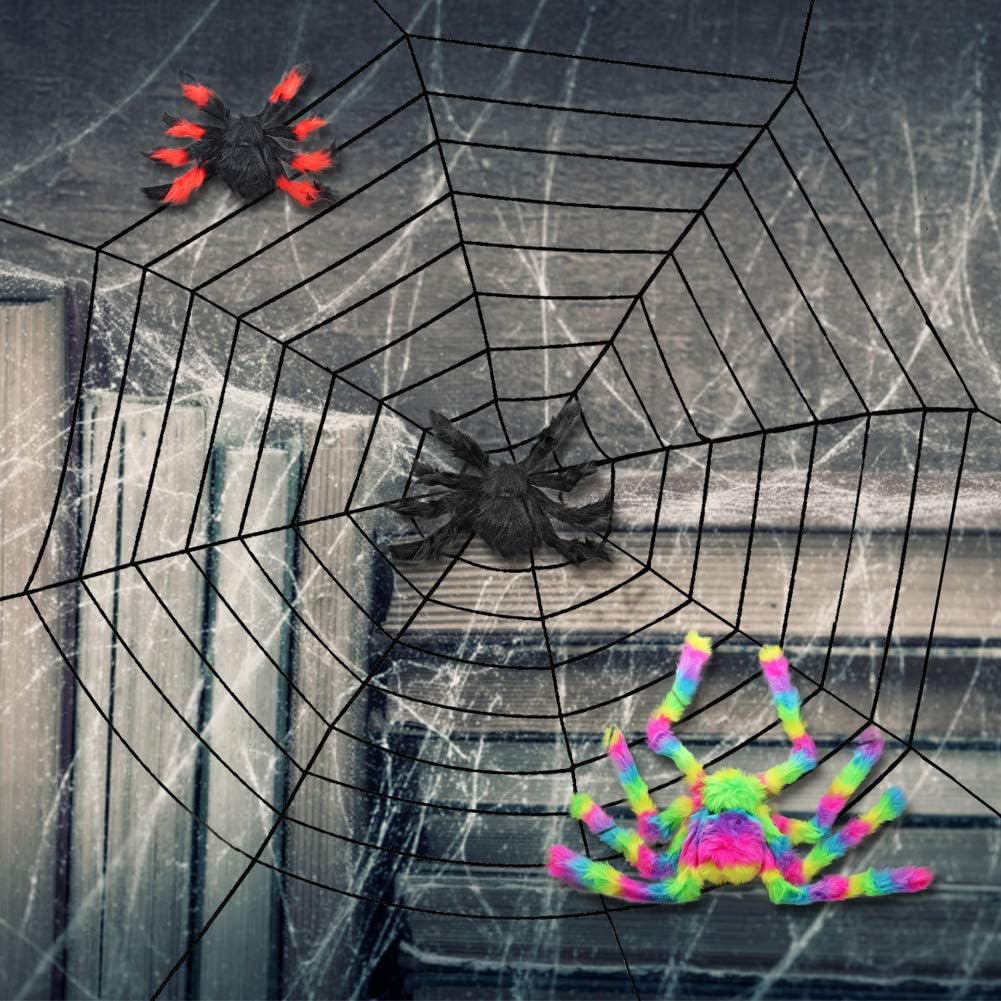 LETIN Halloween Decoration White Spider Web,9Feet Fake