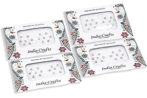 India Crafts 120 Bindi Dots Diamond Crystal Fake Nose Stud/Ear Stud Bindi Stickers Bindi Crystal