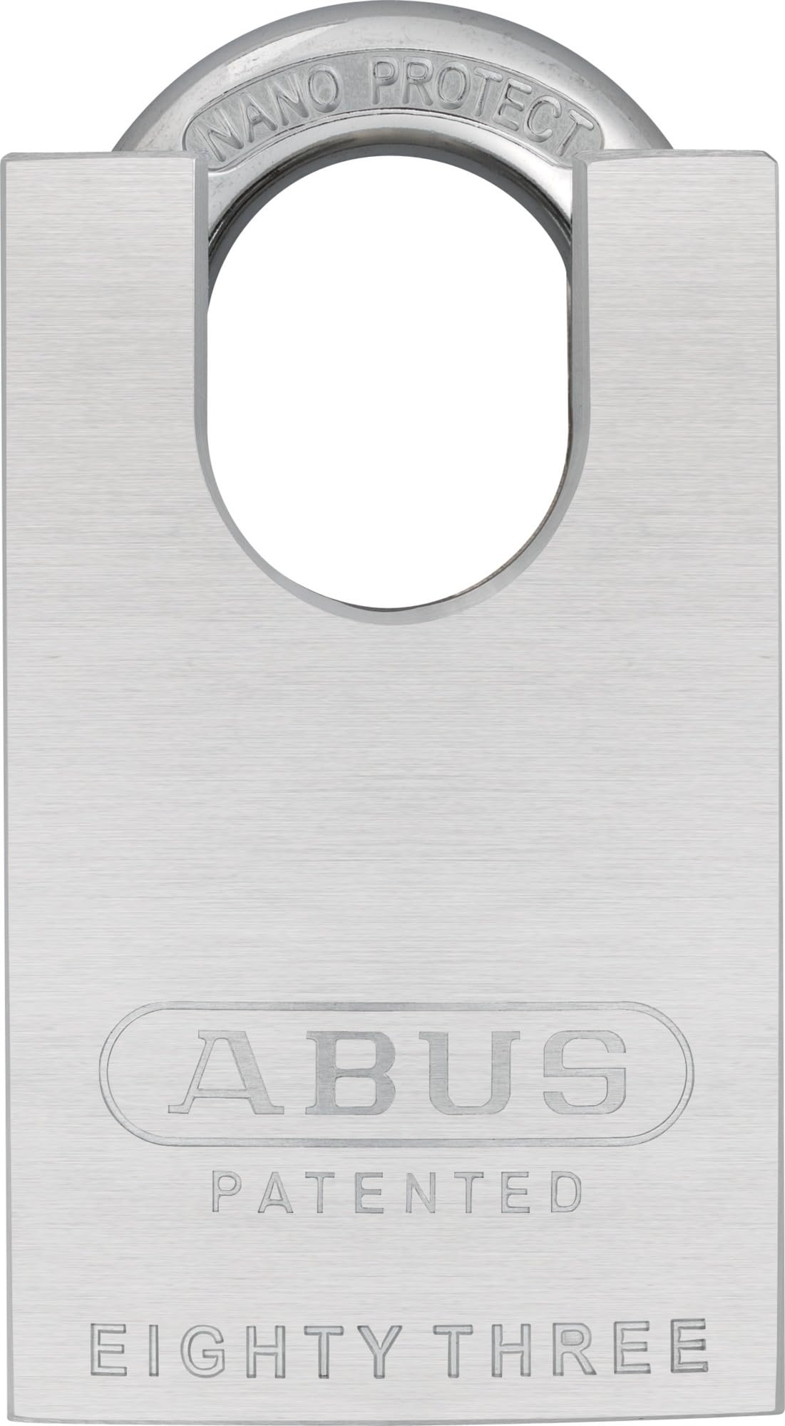 ABUS Padlock 83CS/50 - for Doors, Gates, cabinets and Much More. - Chrome-Plated Lock Body Made of Solid Brass - Additional Shackle Protection - incl. 2 Keys - Silver