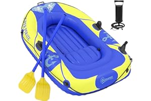 Outsunny 1-2 Person Inflatable Kayak, Recreational Sit in Kayak with Rod Holders, Four-Chamber Design, Paddles, Pump and Repa