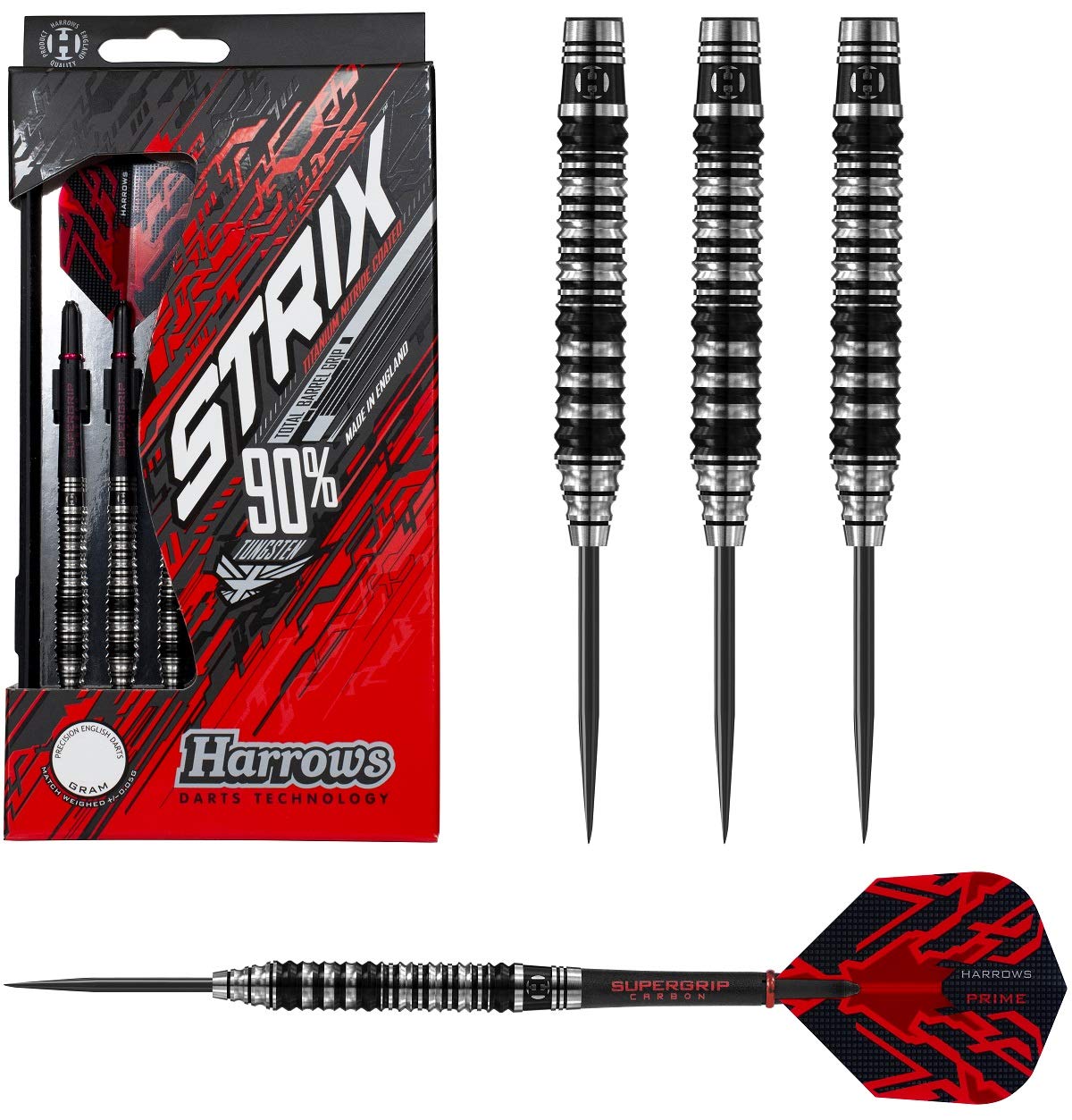 Harrows Strix Parallel 90% Tungsten Steel Tip Darts (26)