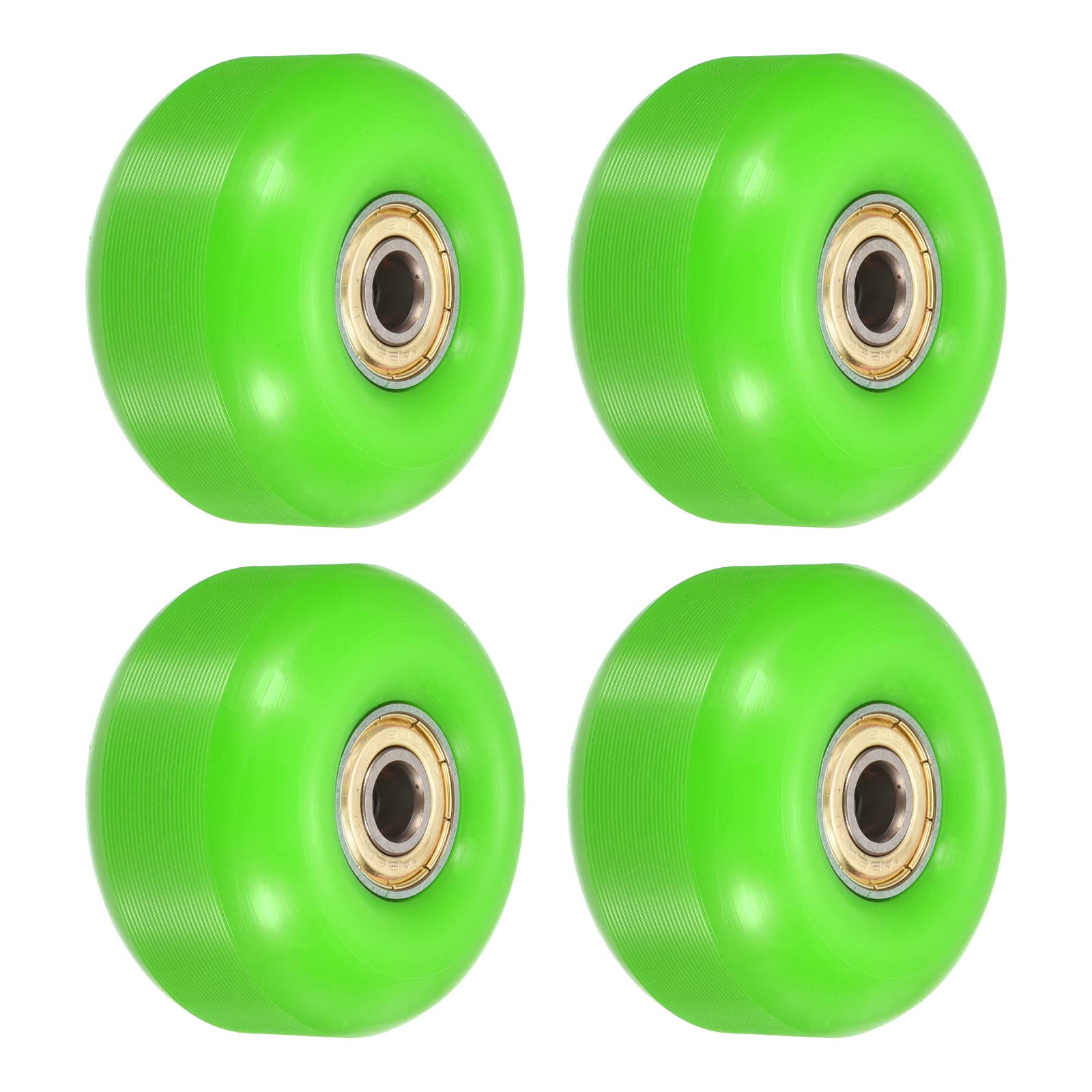 PATIKIL 52mm Skateboard Wheels with Bearings, 4 Pack Street Wheels for Skateboards Cruiser Wheel Replacement 95A, Green Golden
