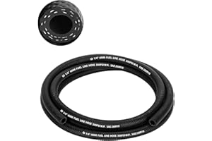 kuosbiu 1/4" Fuel Line Hose, SAE 30R10 5FT 300PSI High Pressure Submersible for Automotive Fuel Systems Engines