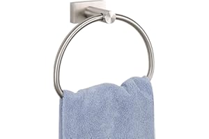 Livabber Towel Ring for Bathroom, 304 Stainless Steel Hand Towel Holder, Heavy Duty Towel Hanger for Bath, Kitchen, Hotel (2.3″ Screw-Mounted Base, Brushed Nickel)