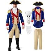 Spooktacular Creations Men's Red George Washington Costume, Colonial Costume Adult for Men, Historical Outfit for Cos