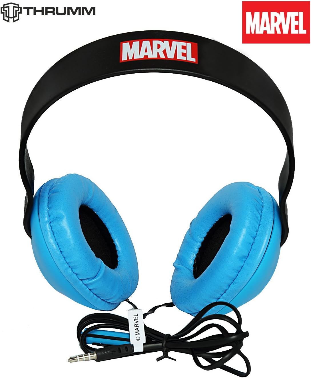 THRUMM Sentinel Headphones with Mic Captain America Over The Head
