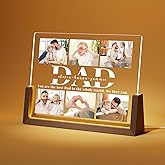 LUCKOR Personalized Dad Gifts for Fathers Day, Custom Fathers Day Gift from Daughter Son Kids, Customized Dad Gifts for Husband from Wife, Unique Best Dad Picture Frame with Your Photos