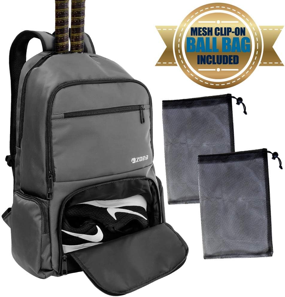 ZOEA Tennis Bag Tennis Backpack Pickleball Bag Tennis Bags for Men (Grey) : Sports & Outdoors