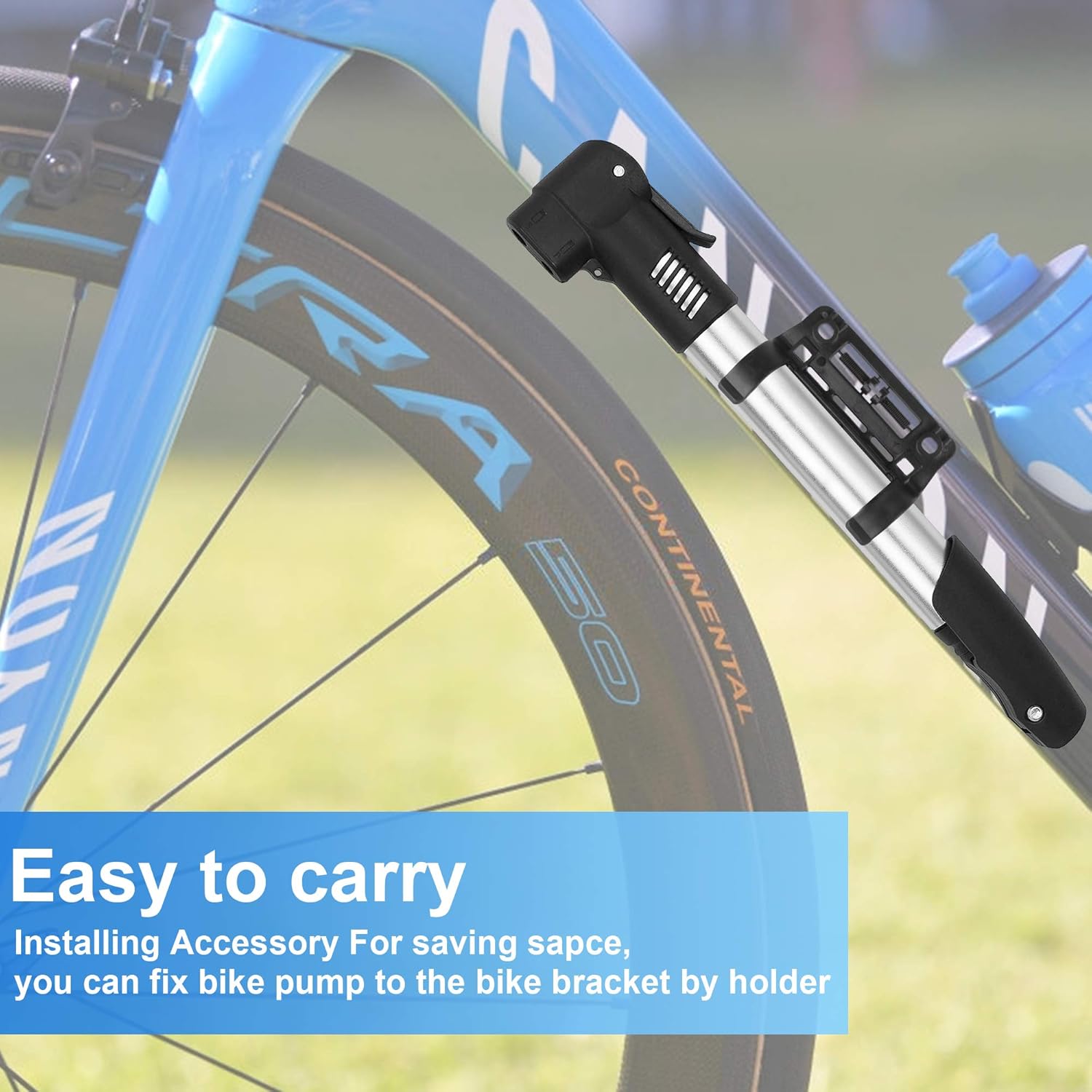 Mini Bike Pump Bicycle Tire Frame Pump 120 PSI High Pressure Portable Bicycle Air Pump Fits Presta & Schrader Floor Bike Tyre Pump for Road Mountain BMX Bikes Sports Balls, Inflatables Items(Silver) : Sports & Outdoors