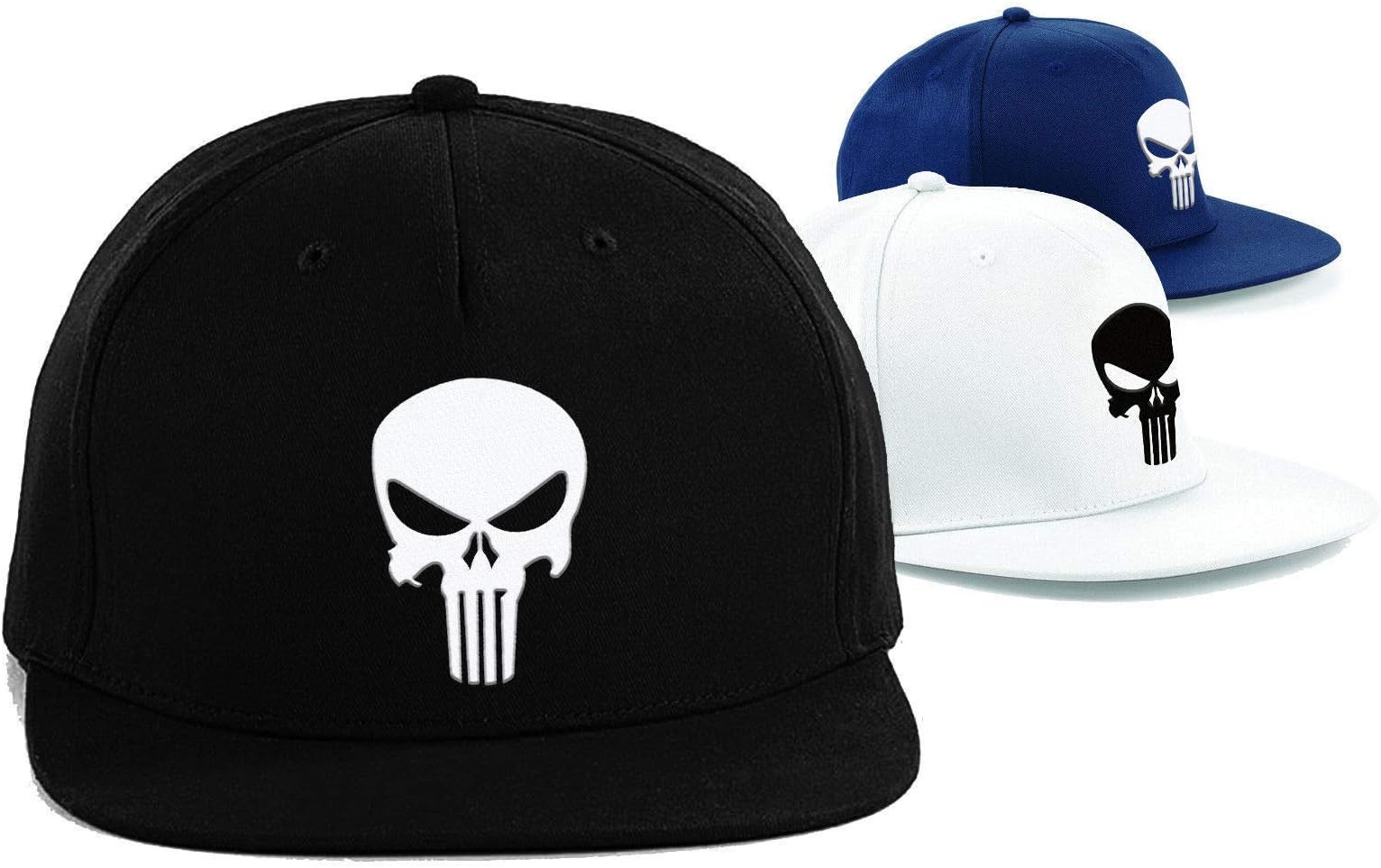 PUNISHER Cap Superhero Snapback Rapper Hat, MARVEL Comics Embroidered Cap