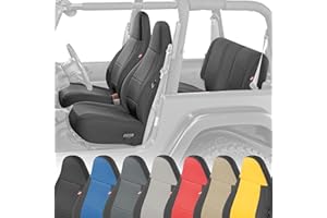 Diver Down Neoprene Seat Cover Set - Fits Jeep TJ 1997-2006 Wrangler - Front and Back Seat Set - Waterproof Custom Fit Seat Covers - Soft Padded Cushion Feel - Thermal Resistant - (Black, 97-02)