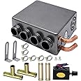 Saihisday 12V Car Auxiliary Heater, 4 Ports Universal Underdash Compact Auxiliary Heater, Winter Automotive Air Conditioner for Heating&Defrosting