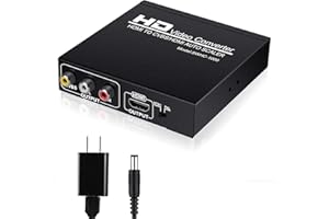 NEWCARE HDMI to RCA and HDMI Adapter Converter, 3RCA CVBS AV Composite Video Audio Adapter/Splitter, with PowerAdapter Support 1080P, PAL, NTSC, for HD TV, Older TV,Camera, Monitor, etc(Black)