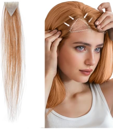 Human Hair Tape-On Triangle Hair Patch for Hair Loss Temples 2Pcs Temple Hair Patches Human Hair Pieces Skin Base Cover-Up  main image 4