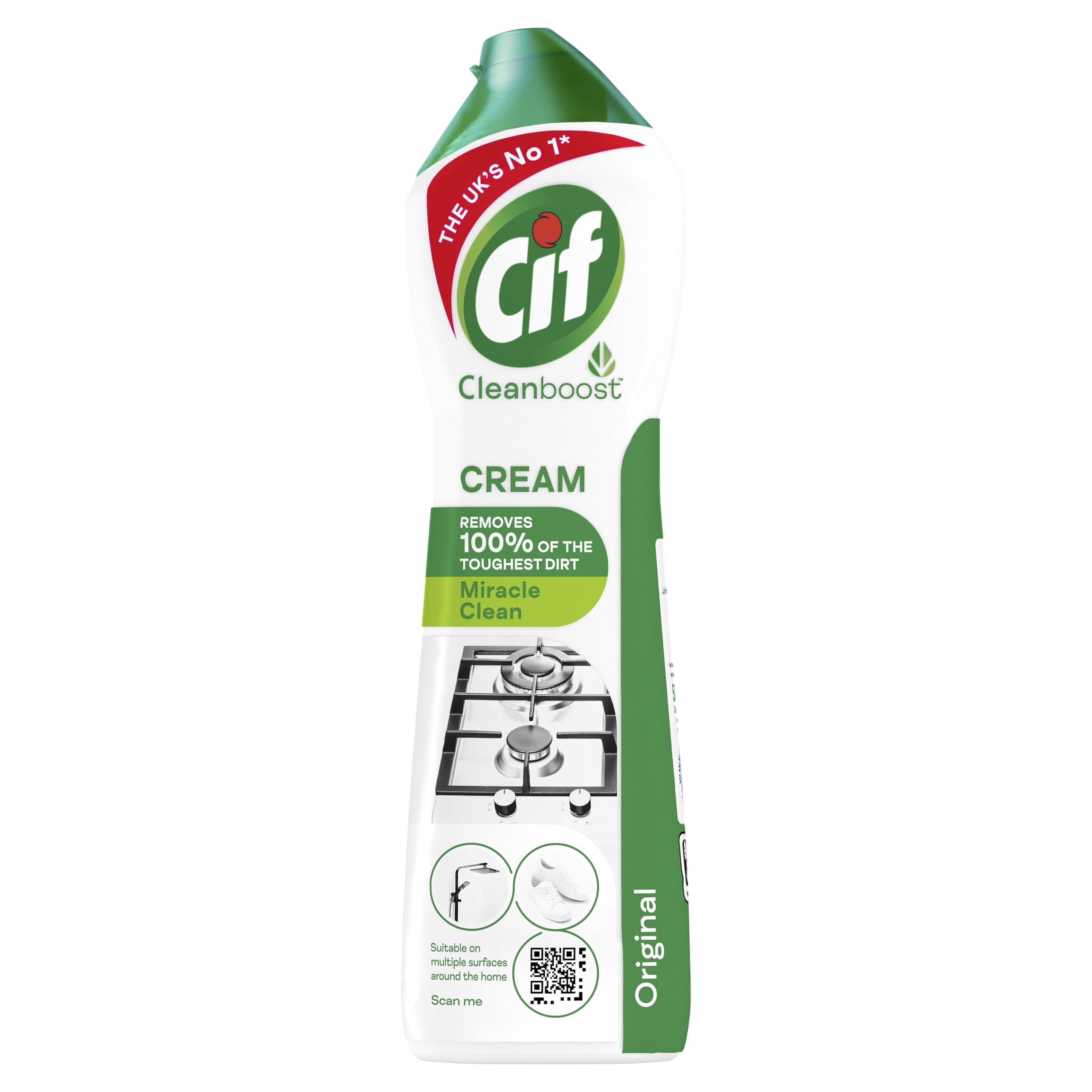 Cif Original Cream Cleaner multipurpose surface cleaner removes 100% of the toughest dirt 500 ml