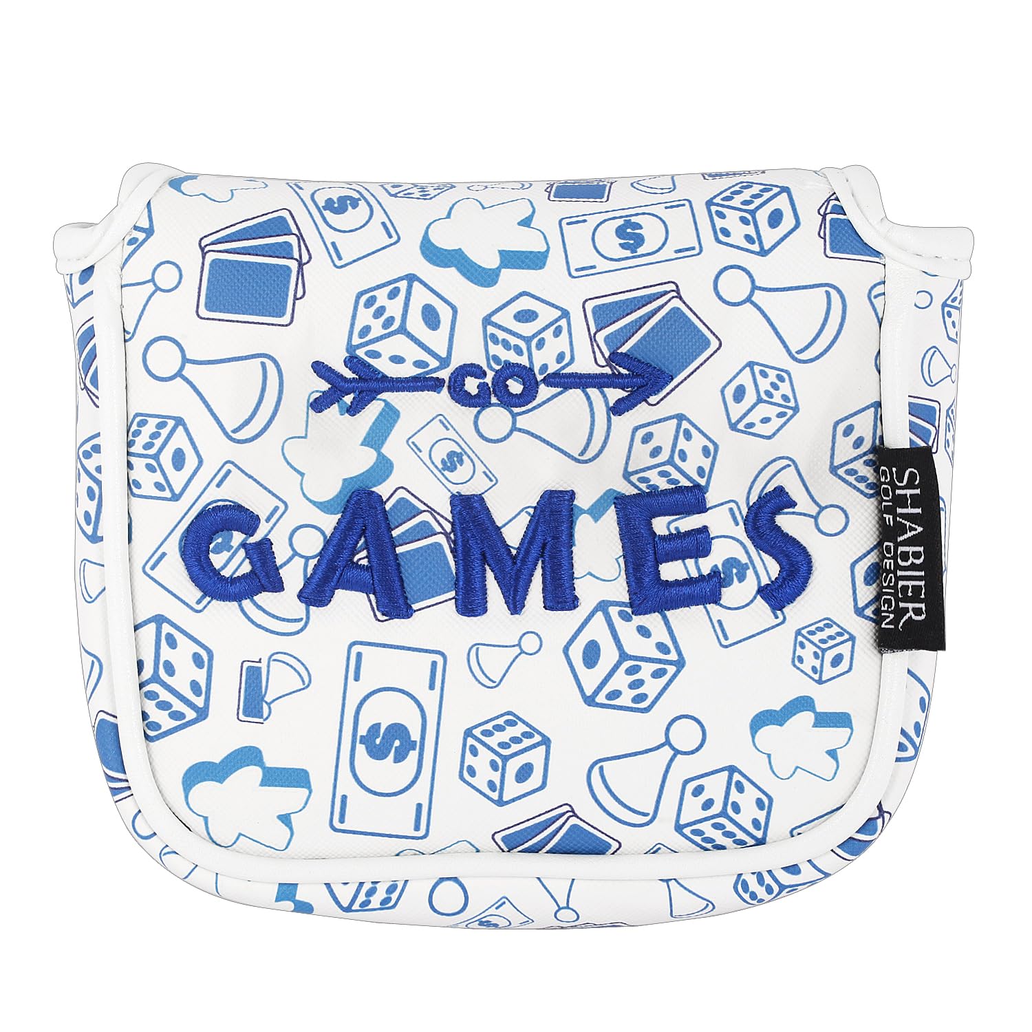 SHABIER Golf Large Mallet Headcover with Blue Print Design for Golf Putter Club