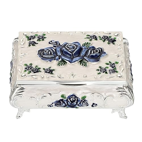 Vintage Crown Jewelry Box – Antique Metal Treasure Chest For Earrings, Rings & Small Keepsakes, Elegant Gift For Women - View #12