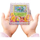 Transparent Pink Card Binder for Pokemon, Cute Card Binder for Game Cards Trading Cards, Small Card Booklet for 3~10 Year Girls Gifts, Stocking Stuffers (Holds 60 Cards)