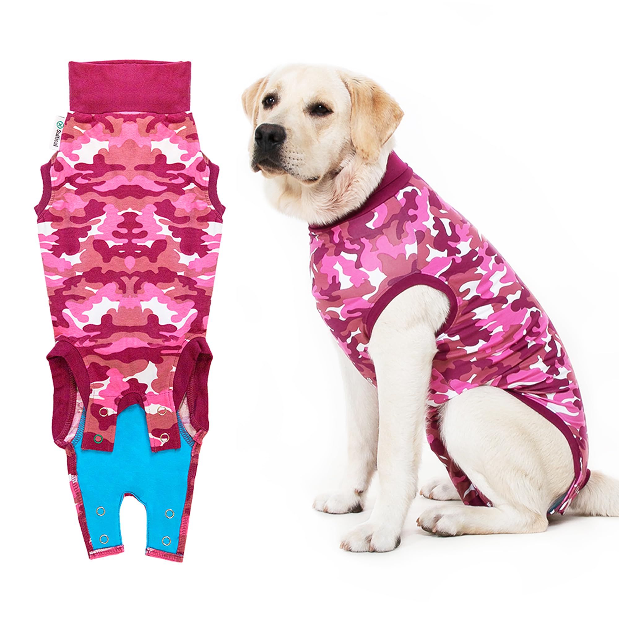 Suitical Recovery Suit Dog, Medium, Pink Camouflage