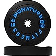 Fitvids Olympic Bumper Plates with Steel Hub 2-Inch Weight Plates for Strength Training & Weightlifting, Pairs or Sets or Sets with Barbell