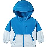Volunboy Toddler Boys Windbreaker Jackets Patchwork Lightweight Zip Hoodie Outerwear Fall Spring Windproof Hooded Coat