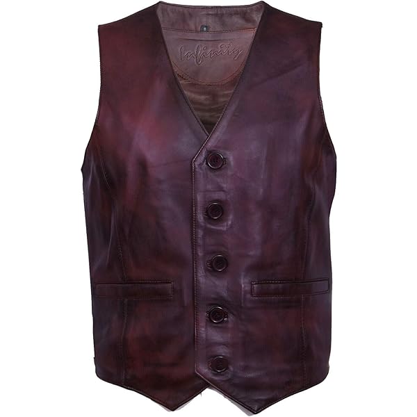 Men's Classic Smart Tan Leather Waistcoat XS at Amazon Men's