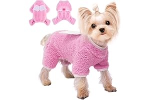 CCURRILI Dog Sweaters for Small Dogs Girl Boy Small Dog Sweater Chihuahua Clothes Pjs Puppy Sweater Dog Pajama Onesie Pet Clothes Dog Clothes for Chihuahua Yorkie (Small, Pink)
