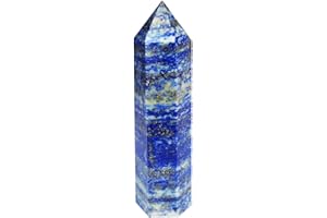 Healing Crystal Wands Point Faceted Prism Bars for Reiki Chakra Meditation Therapy Deco (Lapis Lazuli)