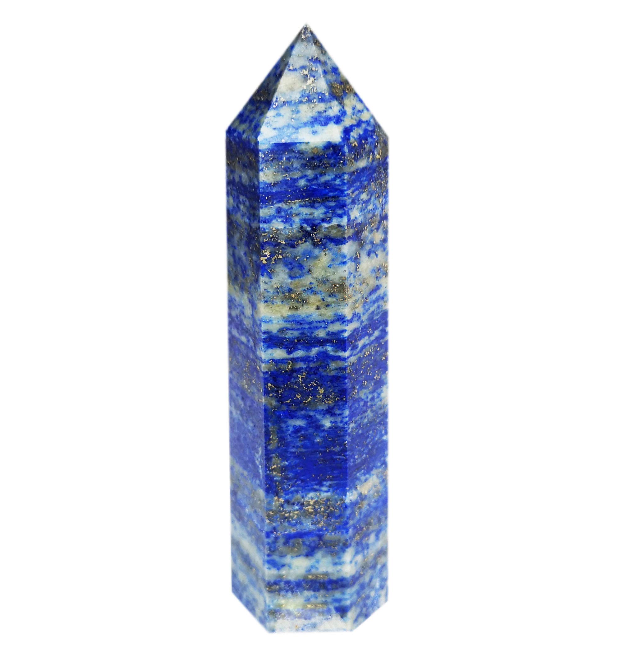 Lapis Lazuli Healing Crystal Stone Wand Point Faceted Prism Bars for Reiki Chakra Meditation Crystal Therapy Deco