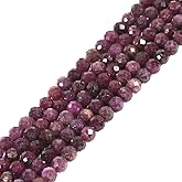 3mm Natural Ruby Faceted Gemstone Round Loose Beads Strand 15.5-16" DIY Jewelry Making