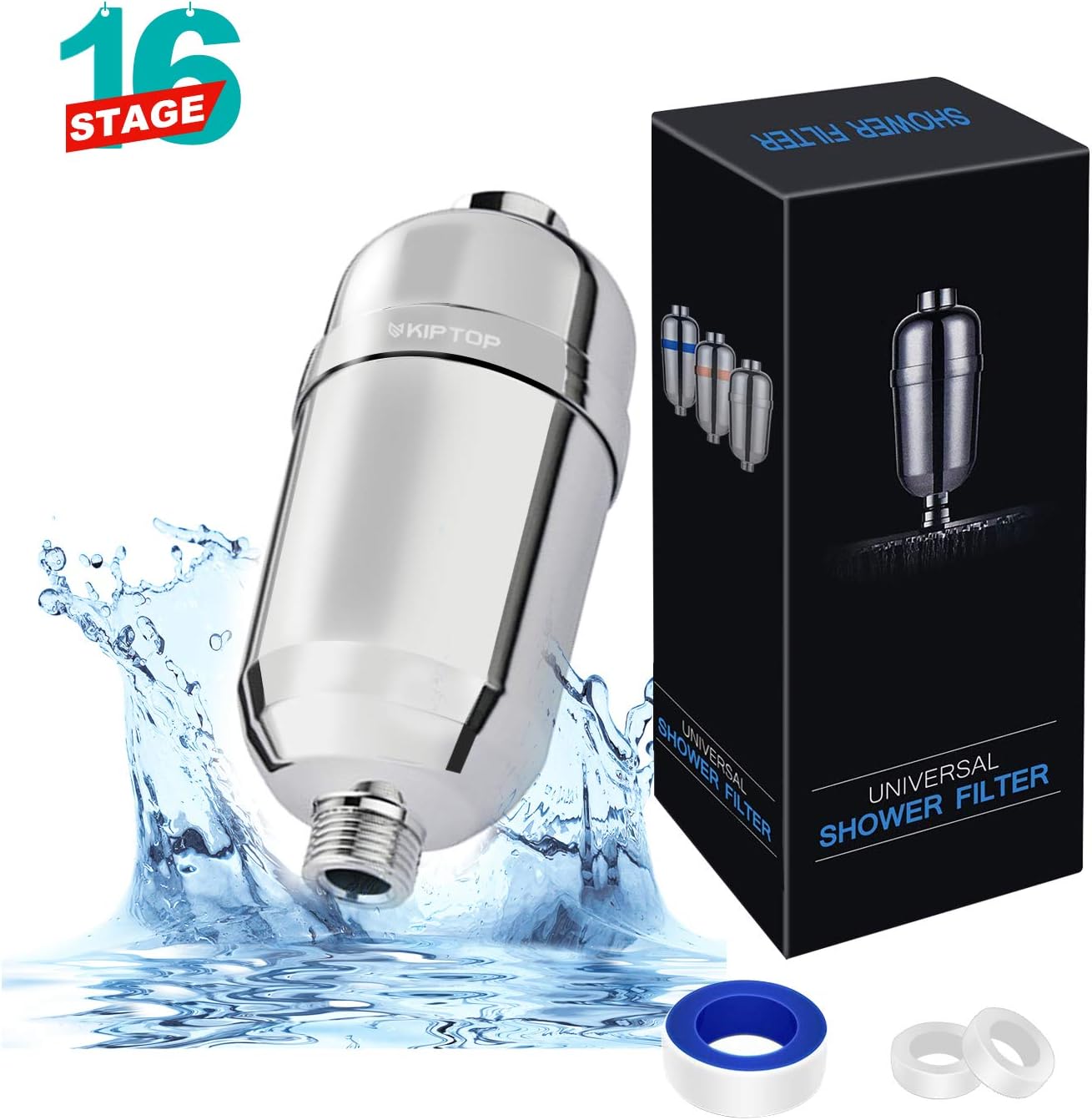 KIPTOP Shower Filter Showerhead Filter 16Stage Shower Replaceable