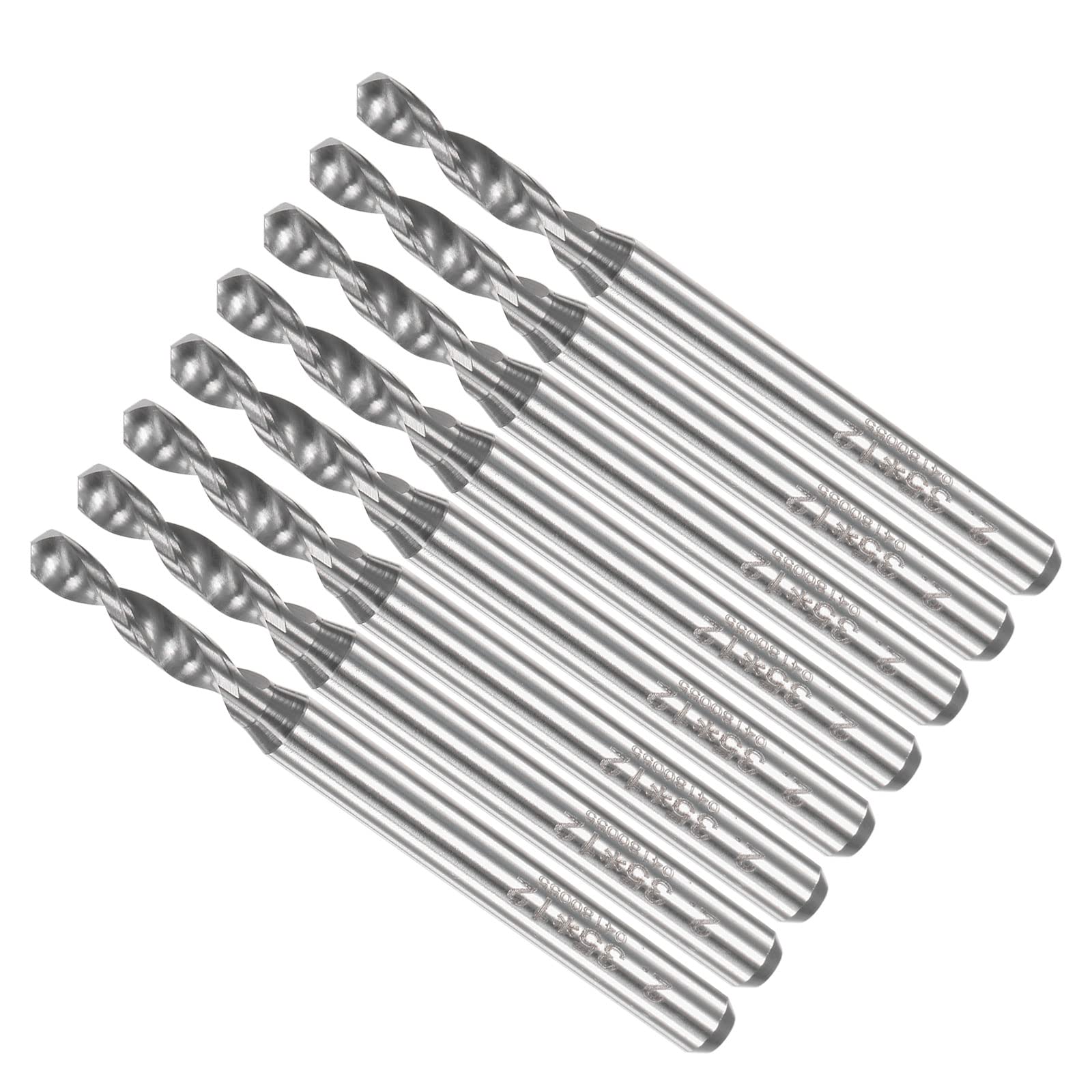 CoCud PCB Drill Bits, 2.35mm Diameter 1/8" Shank, Solid Tungsten Carbide Precision Drilling - (Applications: for Print Circuit Board CNC Engraving), 8-Pieces