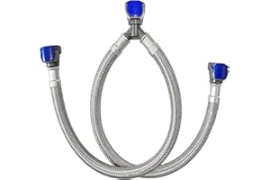 HOMYEP Quick Connect Faucet Water Supply Lines, 12 Inch, Widespread Bathroom Sink Faucets Replacement Fast Lock Pipe Hose, V-Shape