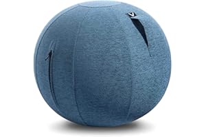 YAMAZAKI Vivora Luno - Sitting Ball Chair for Office and Home, Lightweight Self-Standing Ergonomic Posture Activating Exercise Ball Solution with Handle & Cover, Classroom & Yoga, Standard