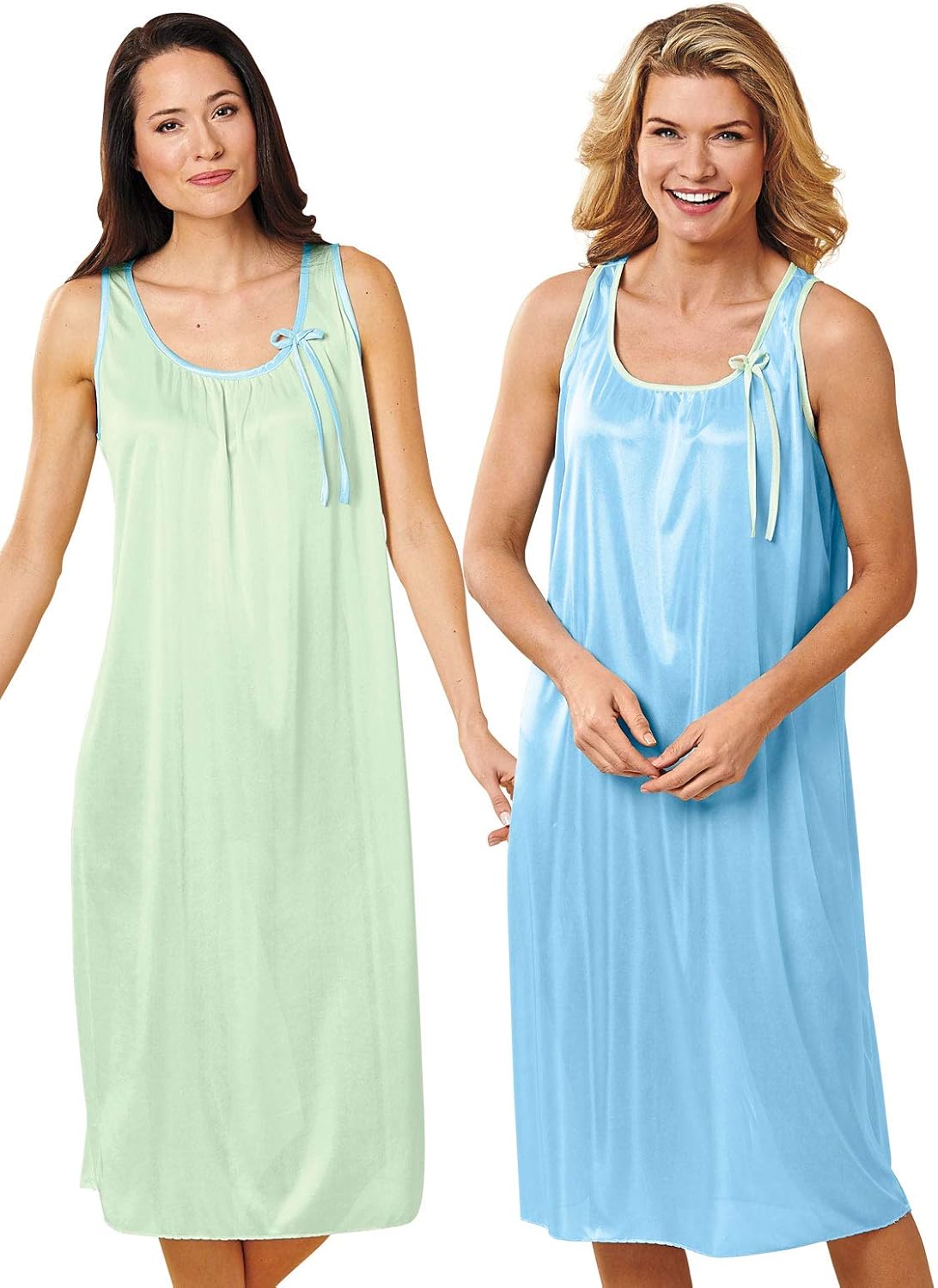 Carol Wright Gifts 2 Pack Sleeveless Nightgowns Color Green Blue Size Carol Wright Gifts 2 Pack Sleeveless Nightgowns Color Green Blue Size