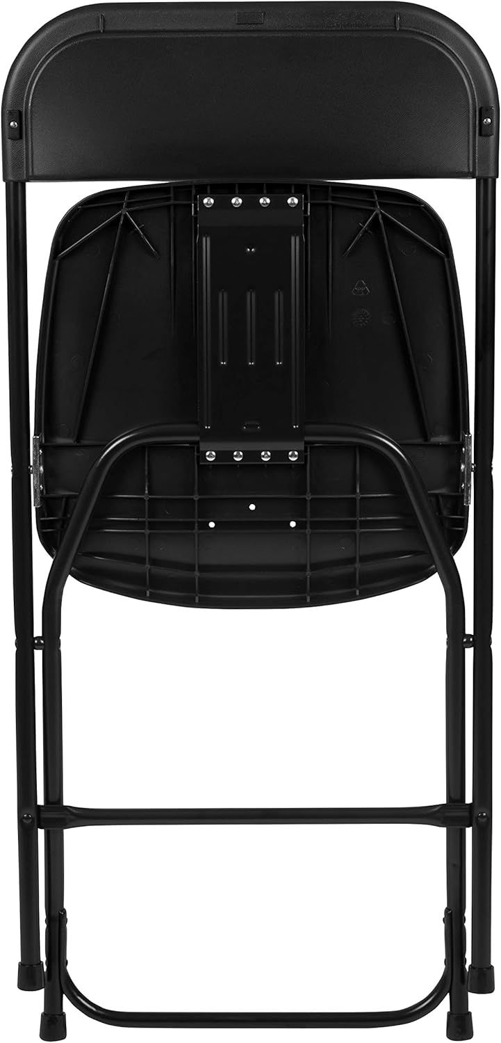 Flash Furniture Hercules Series Plastic Folding Chair - Black - 10 Pack 650LB Weight Capacity Comfortable Event Chair-Lightweight Folding Chair: Furniture & Decor