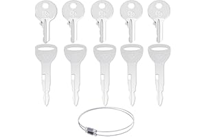 Heavy Ignition Keys with 5Pcs A62597 Forklift Keys and 5Pcs 455 Scissor Lift Keys Replaces Part 57591-23330-71 A62597 Fit kyj